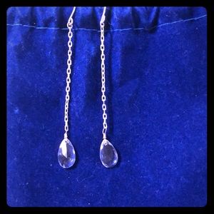 Long crystal drop earring.